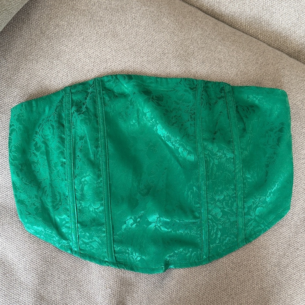 St. Barths Emerald Jacquard Corset Top